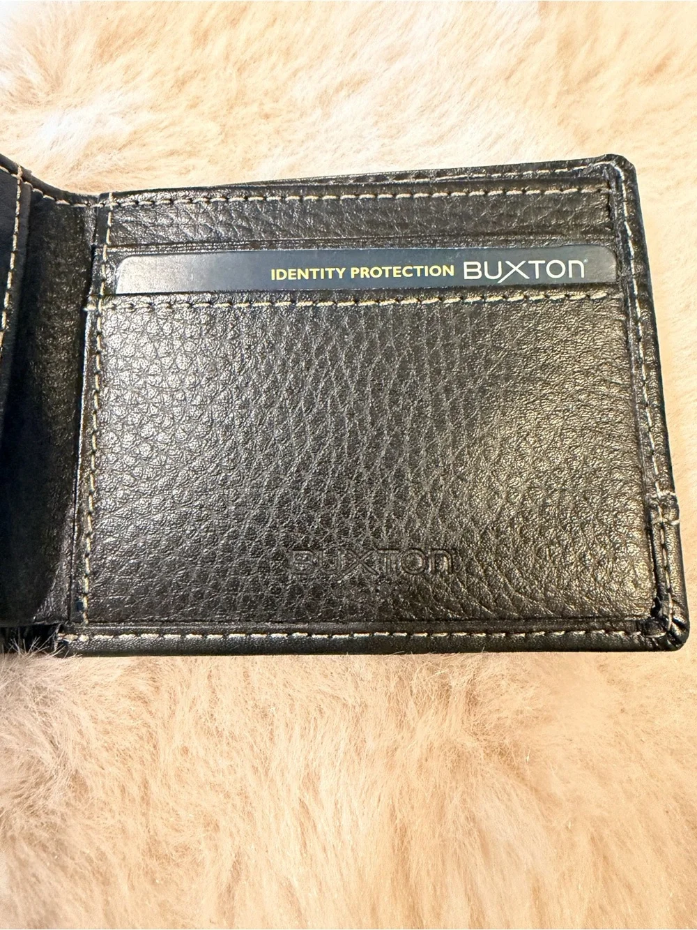 Espresso Brown Leather Bi-Fold Wallet with Contrast Stitching